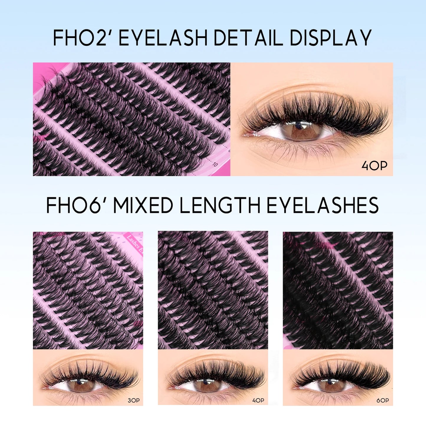 GROINNEYA DIY Lash Extension Kit – Cluster & Individual Lashes with Bond & Seal