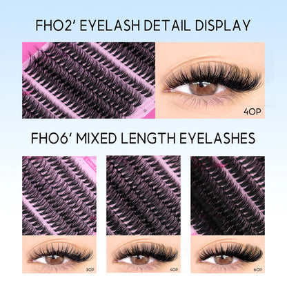 GROINNEYA DIY Lash Extension Kit – Cluster & Individual Lashes with Bond & Seal