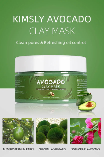 Turmeric, Green Tea, Rose & Avocado Clay Facial Mask – Hydrating, Brightening & Blackhead Removal Mud Skincare Treatment