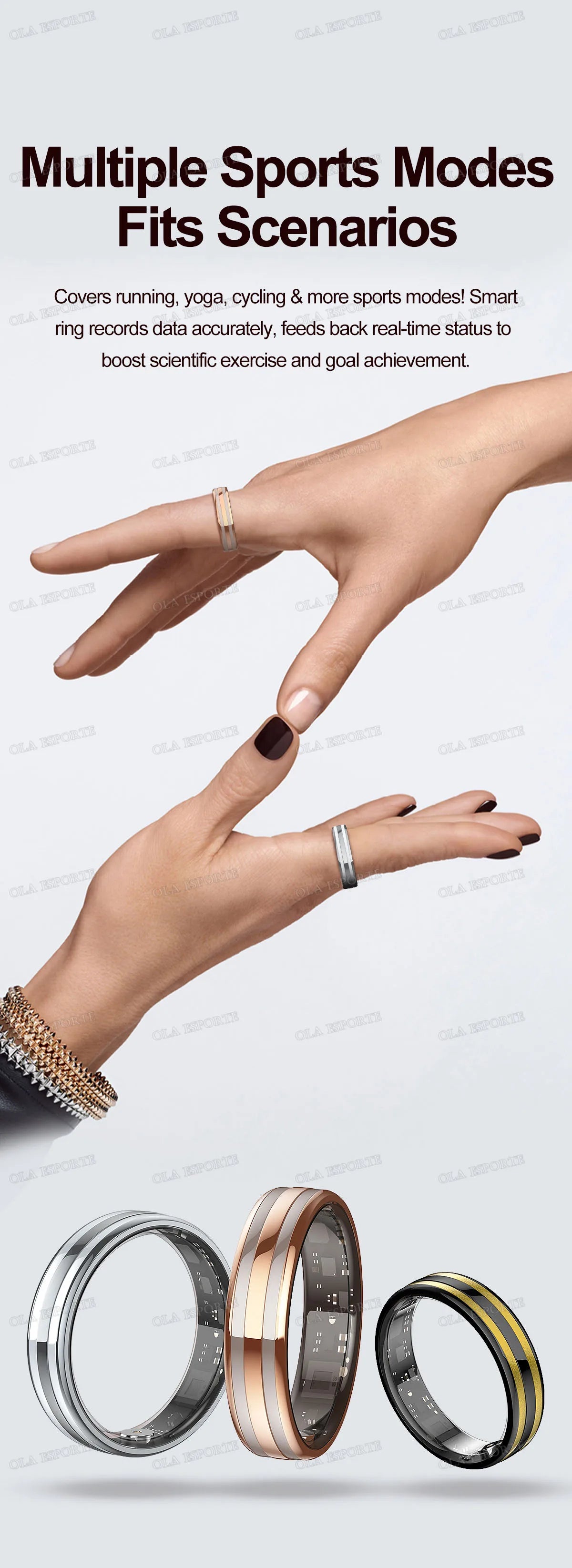 Smart Ring Fitness Tracker Heart Rate Sleep Monitor Waterproof for Android iOS