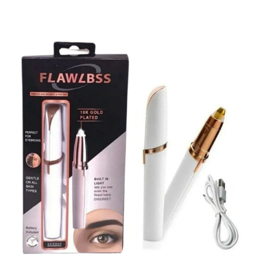 USB Rechargeable Electric Eyebrow & Facial Hair Trimmer for Women – Portable Painless Face Shaver with Light