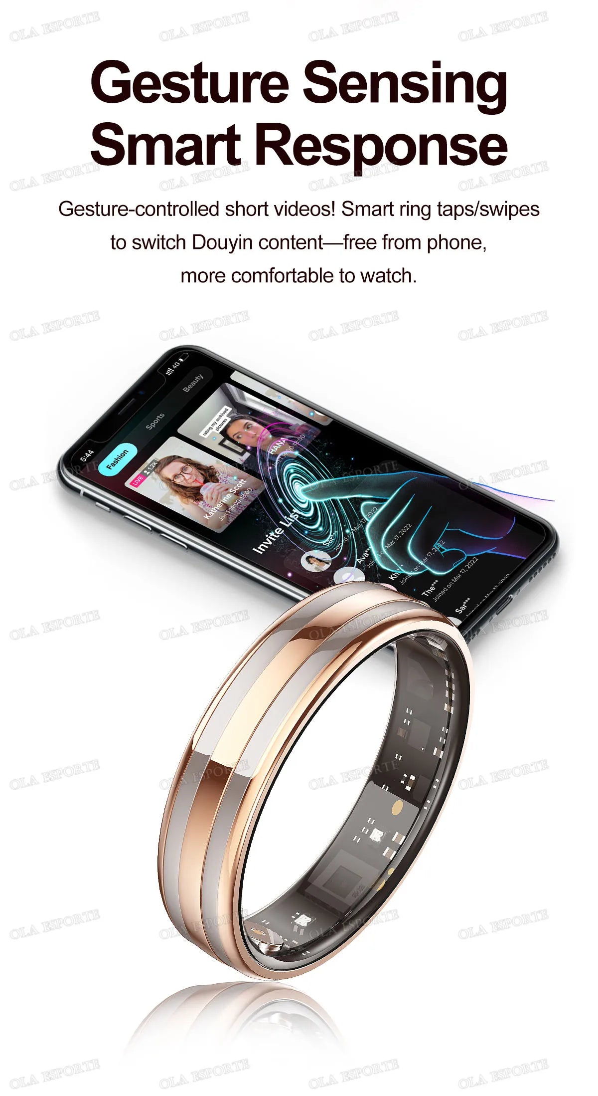 Smart Ring Fitness Tracker Heart Rate Sleep Monitor Waterproof for Android iOS