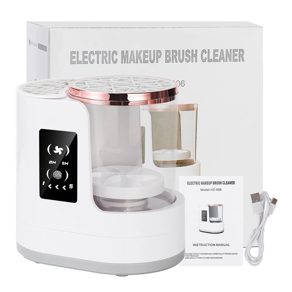 Automatic Makeup Brush Cleaner & Dryer – Electric Cosmetic Brush Washing Machine, Air Drying Stand