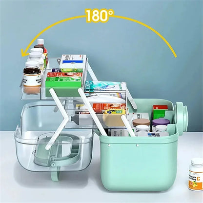 Large Capacity Portable Medicine Storage Box – Multi-Layer First Aid Organizer Case