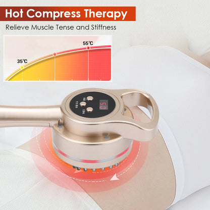 Heated Vibration Body Massage Brush with Microcurrent & LED Light – Electric Body Massager for Relaxation