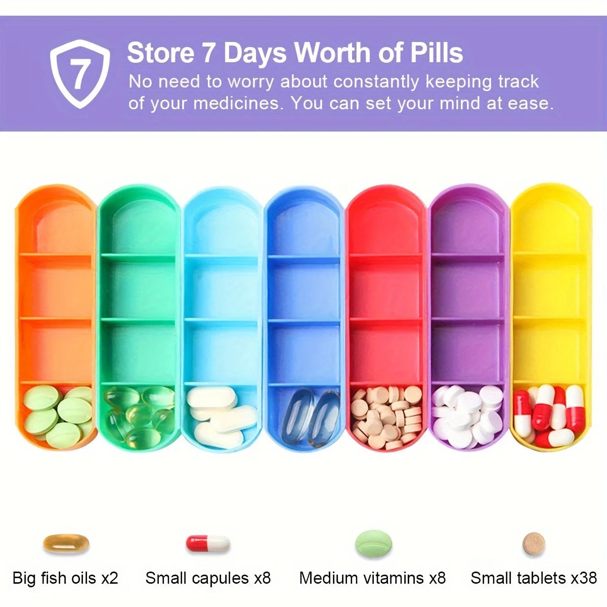 Weekly Pill Organizer with Leather Carrying Case – 7-Day AM/PM Pill Box | Travel Medication Storage Case