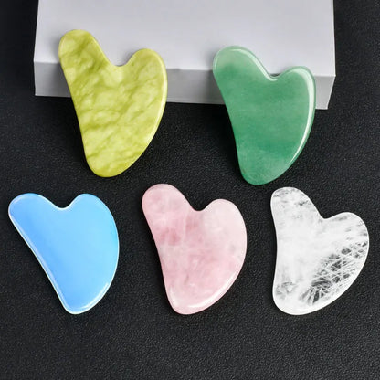 Natural Stone Gua Sha Facial Massage Tool Rose Quartz Amethyst Face Care Scraping Tool