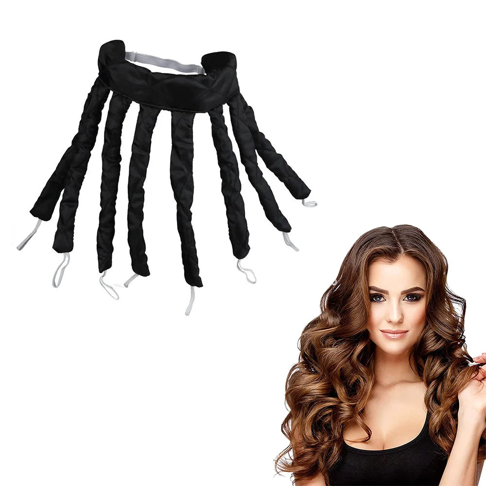 Heatless Curling Rod Headband Set – Soft Sleep Hair Rollers, No-Heat Silk Ribbon Curlers, Lazy Wave Formers (8-Piece)