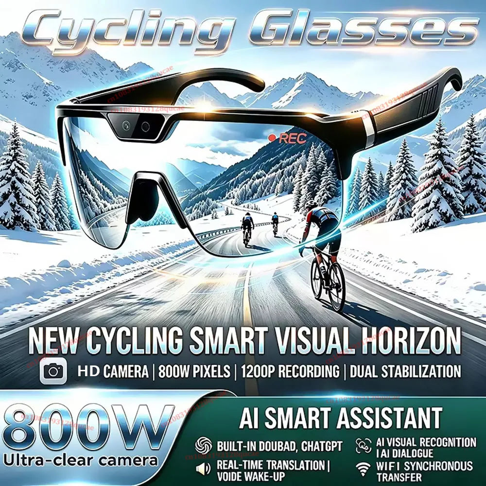AI Smart Glasses HD Camera Video Recording Bluetooth Calls WiFi Sports Goggles