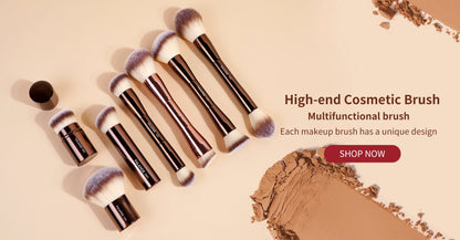 MAANGE 2PCS Foundation Makeup Brush Set – Flat & Angled Kabuki Brushes for Liquid, Cream & Powder, Soft Synthetic Bristles