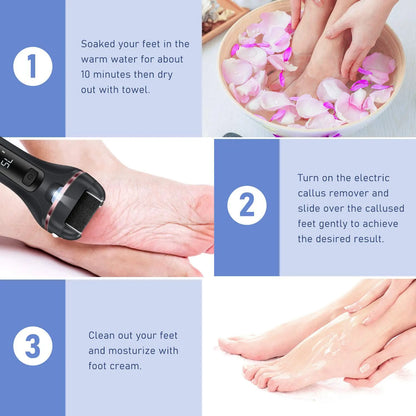 Rechargeable Electric Pedicure Tool – Professional Callus Remover & Foot File for Smooth Heels