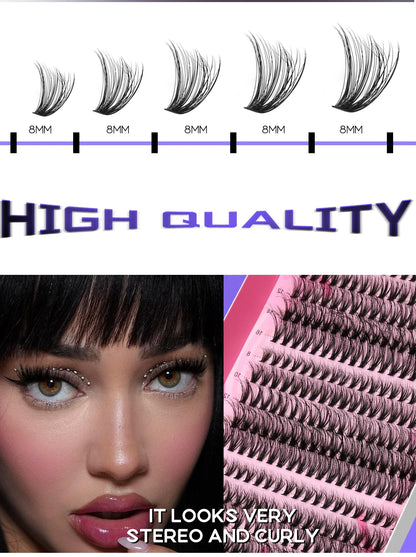GROINNEYA DIY Lash Extension Kit – Cluster & Individual Lashes with Bond & Seal