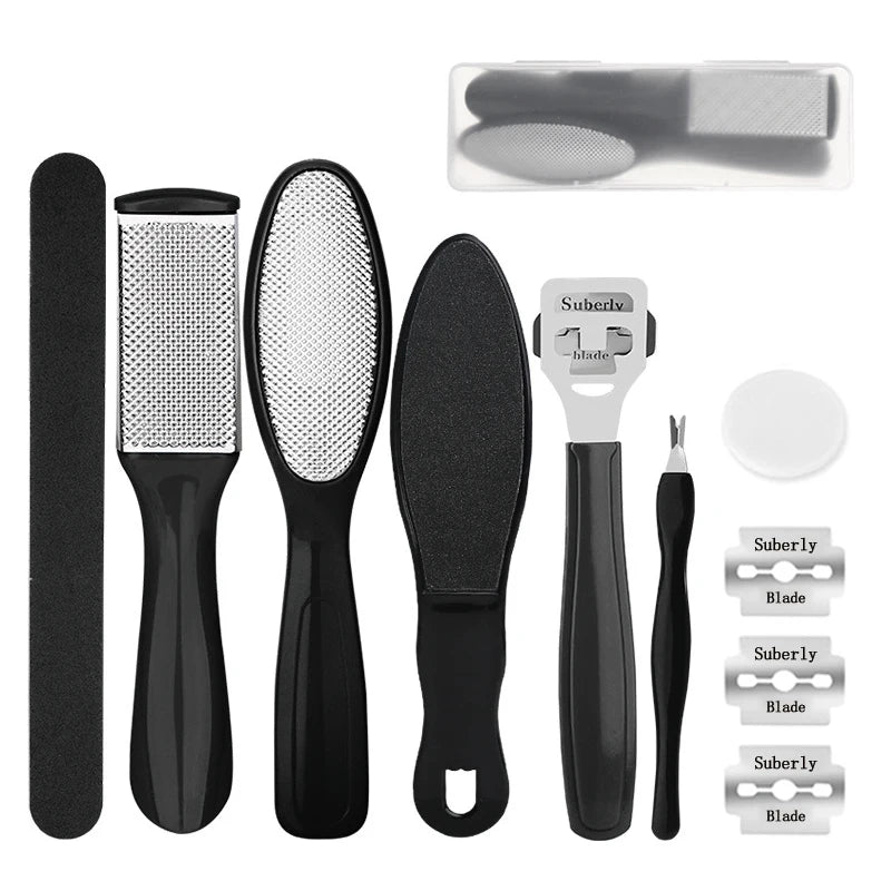 27PCS Pedicure & Manicure Foot Care Kit – Stainless Steel Tools for Callus Removal, Peeling, Exfoliating & Foot Scrubbing