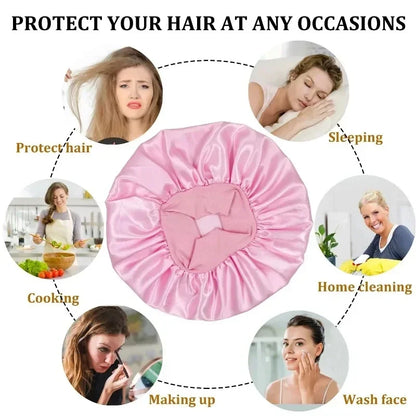Heatless Curling Rod Headband & Satin Bonnet Set – No-Heat Soft Hair Curlers for Overnight Lazy Curls