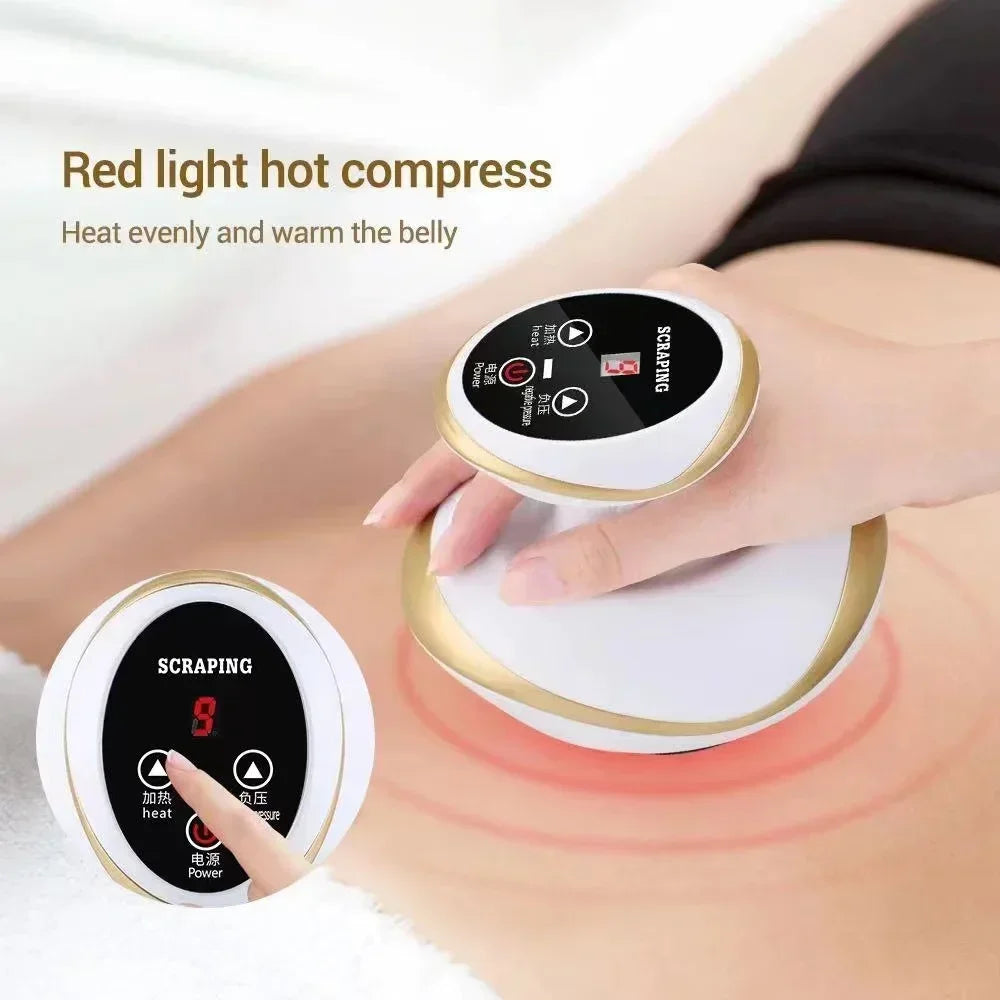 Electric Cupping Massager with Heating – 6/9 Gear Negative Pressure Vacuum Suction Gua Sha Body Slimming & Fat Burner Device