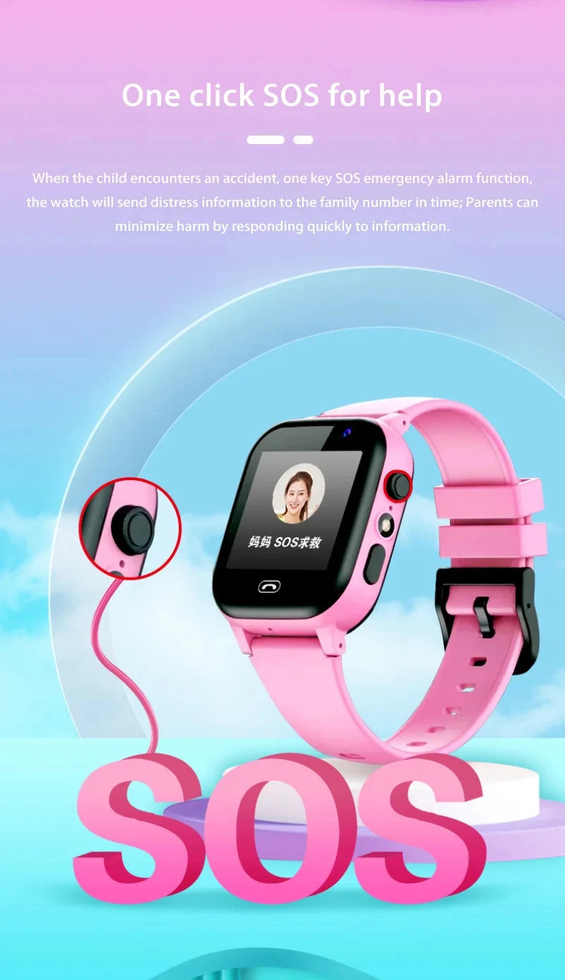 Lenovo Kids Smart Watch SIM Card Calling Camera GPS Touch Screen Android iOS