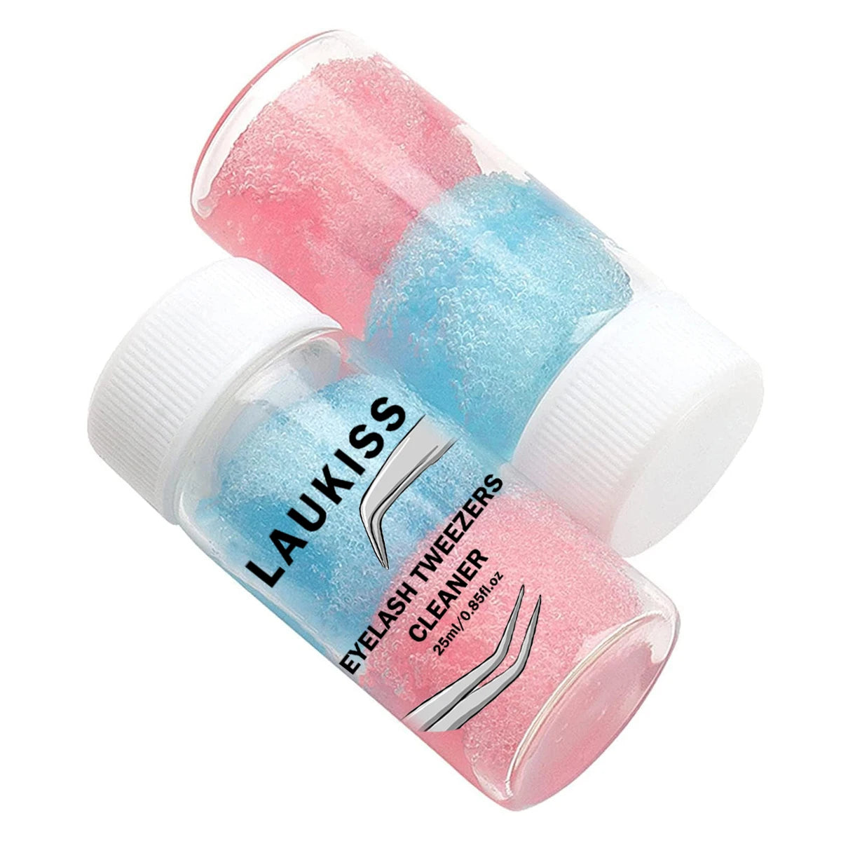 25ml Eyelash Tweezers Cleaner with Sponge Ball Lash Extension Tool Glue Remover Liquid Reusable