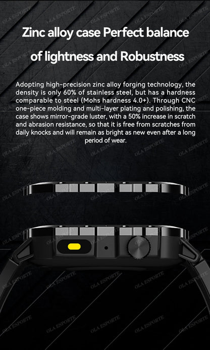 Military Smart Watch Bluetooth Call GPS Flashlight 100+ Sports Android iPhone