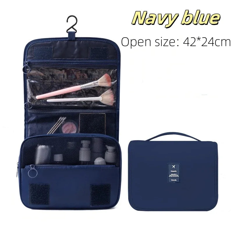 High-Quality Travel Makeup Bag – Waterproof Toiletry Organizer with Hook | Lightweight Cosmetic Storage Pouch for Women