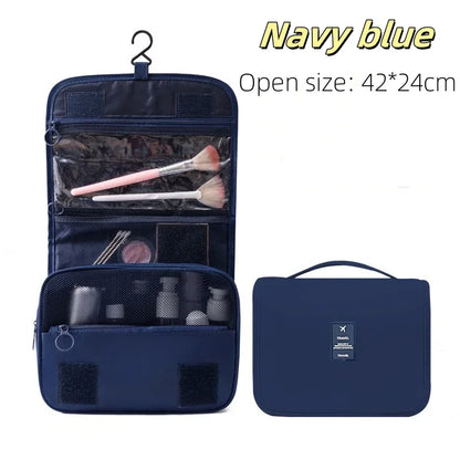 High-Quality Travel Makeup Bag – Waterproof Toiletry Organizer with Hook | Lightweight Cosmetic Storage Pouch for Women