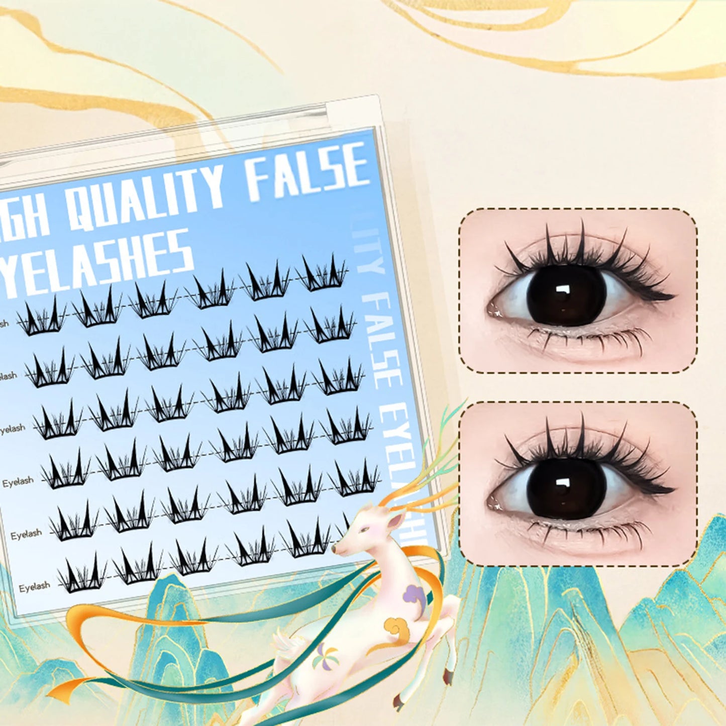 Press-On Lash Clusters 7–13mm – Natural Look Individual False Eyelash Clusters for DIY Lash Extension, Daily Wear & Cosplay