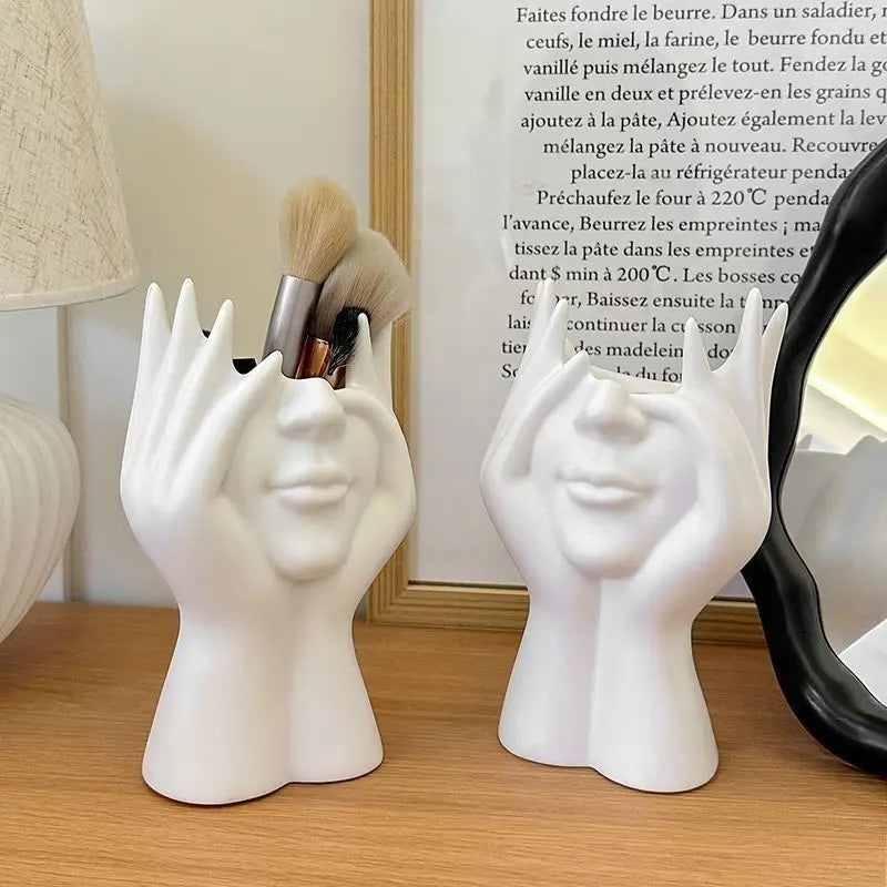 Creative Human Body Pen Holder Makeup Brush Organizer Desktop Storage Stand Decor
