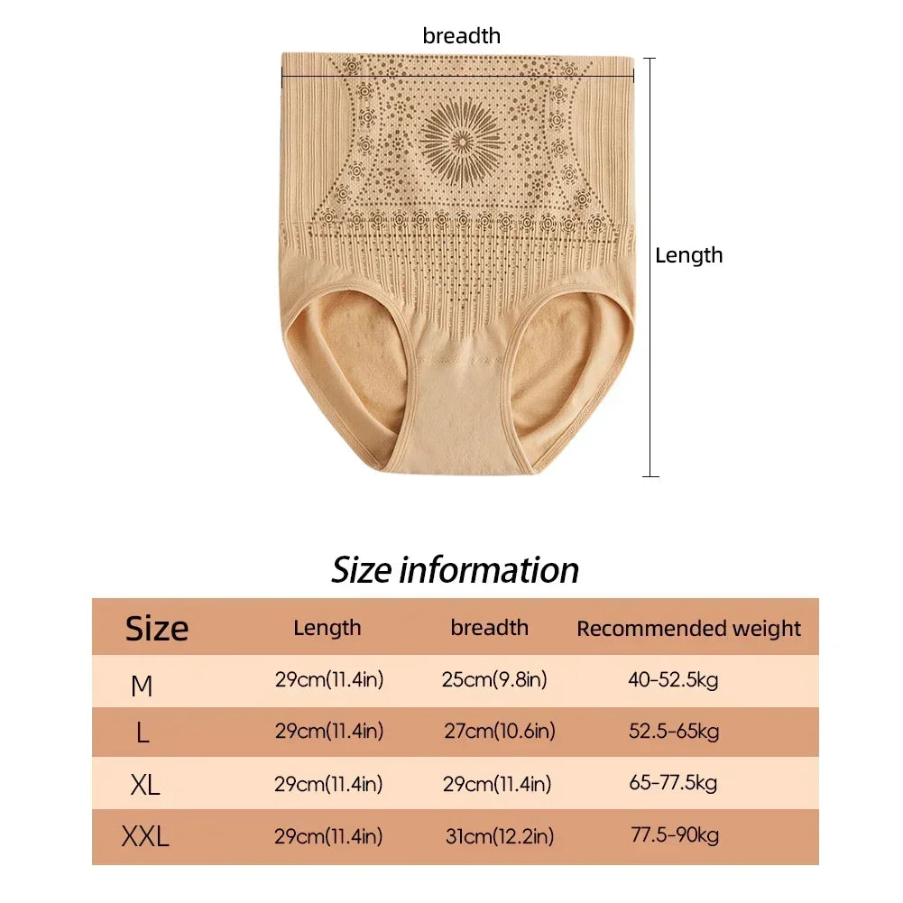 Women's High Waist Shapewear Briefs Seamless Tummy Control Panties Nylon Underwear