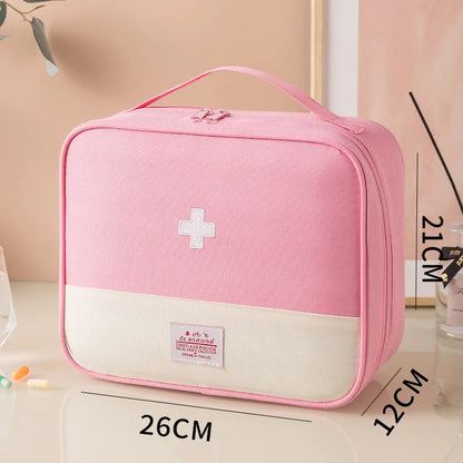 Portable Travel Medicine Storage Bag First Aid Organizer Large Capacity Oxford Case