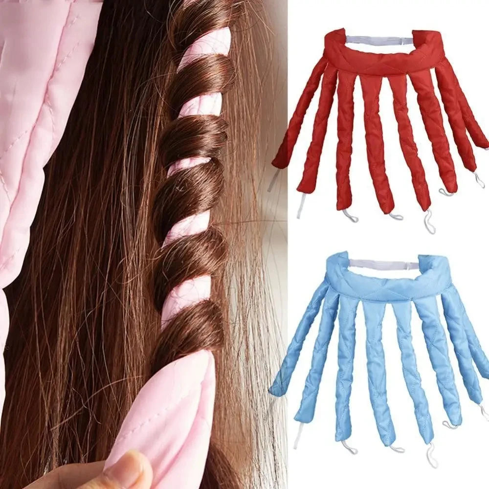 Heatless Curling Rod Headband Set – Soft Sleep Hair Rollers, No-Heat Silk Ribbon Curlers, Lazy Wave Formers (8-Piece)