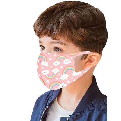 5PCS Washable Kids Face Masks – Reusable Cartoon Mouth Covers for Boys & Girls | Breathable, Comfortable, Dust-Resistant Design