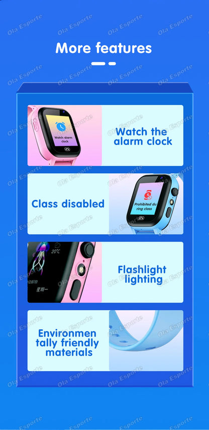 Kids 4G Smart Watch SIM Card Phone SOS Call Camera GPS Touch Screen Watch