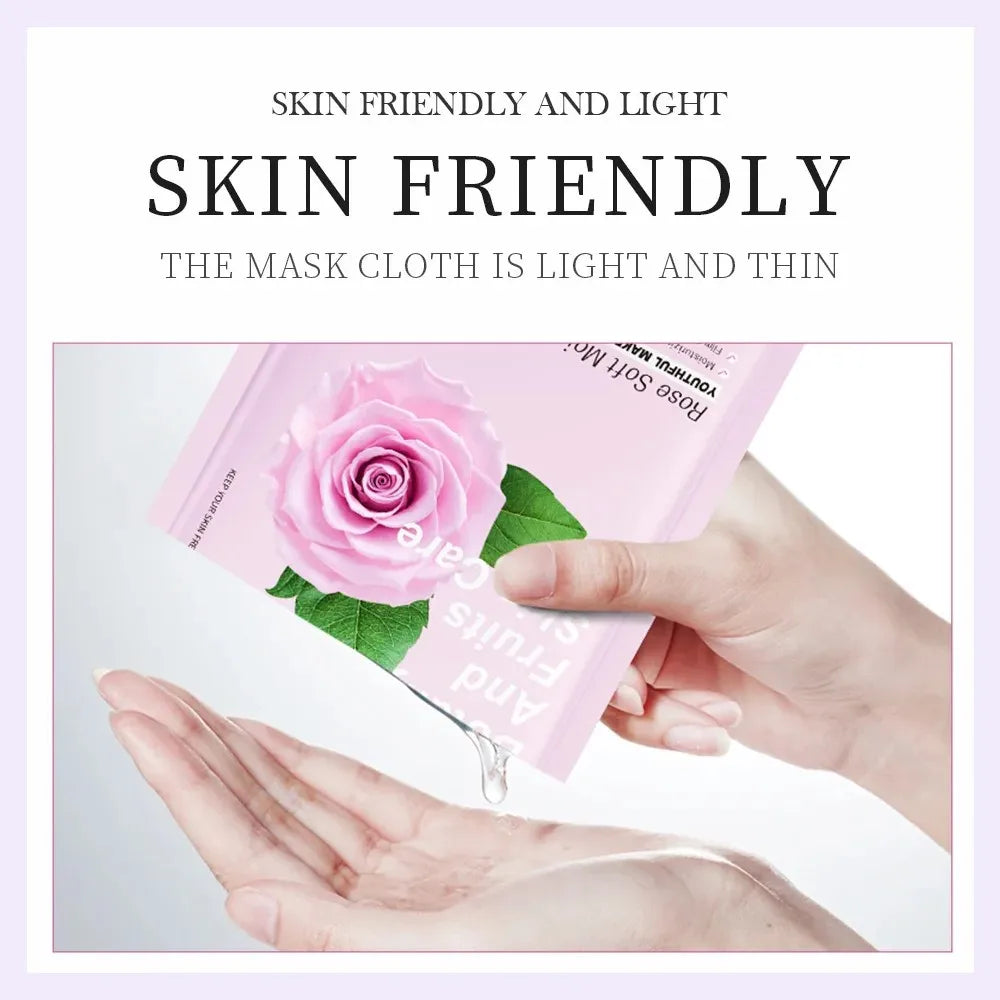 8-Pack Natural Plant Facial Masks – Korean Skincare Sheet Masks for Deep Moisturizing, Hydrating, and Firming Face Care