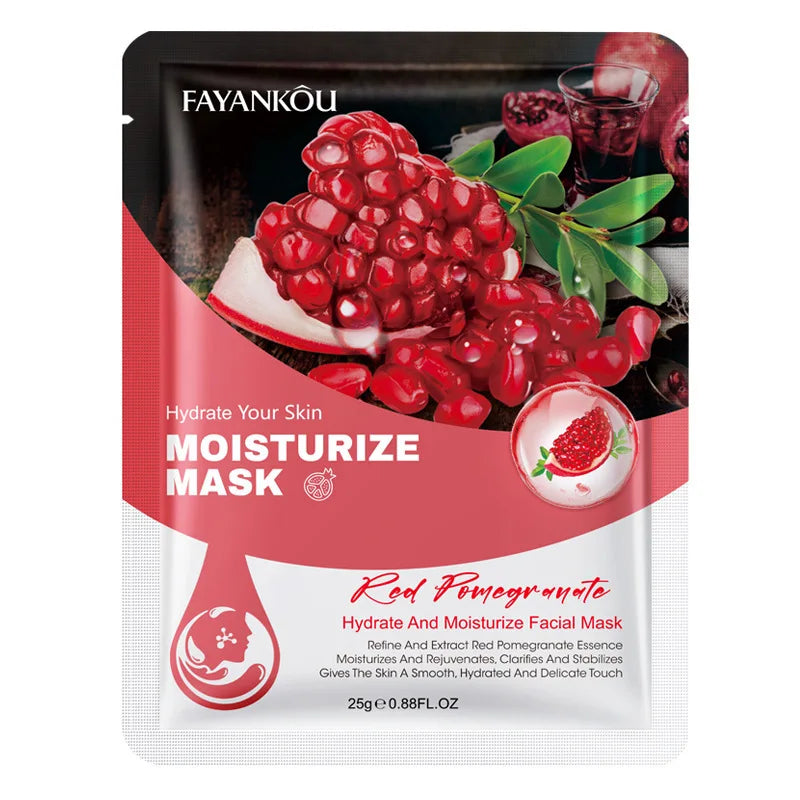 10 Pcs Fruit Facial Masks – Moisturizing, Brightening & Firming Korean Skincare Sheet Masks for Hydrating Face Care