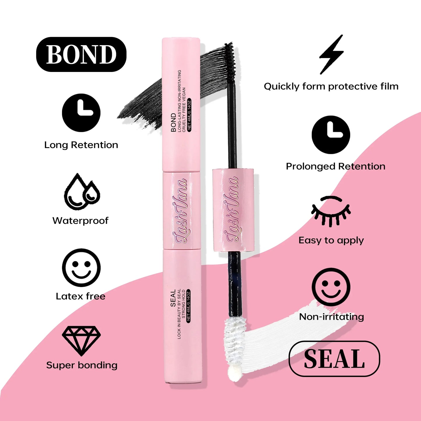 DIY Lash Extension Kit 200PCS Cluster Lashes 8–14mm w/ Bond Seal & Tweezers