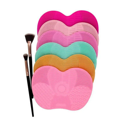 Silicone Makeup Brush Cleaning Mat – Colorful Textured Scrubber Pad for Deep Cleaning Cosmetic Brushes