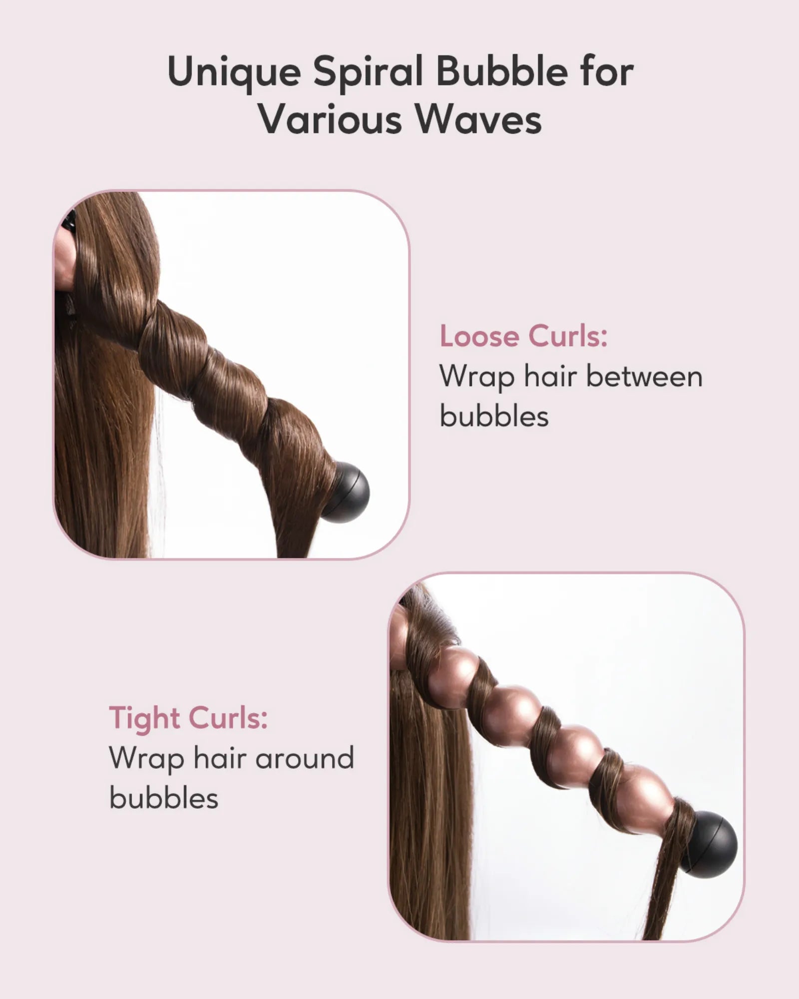 KIPOZI 5-in-1 Curling Iron Set Ceramic Hair Styler Hot Air Brush Dual Voltage