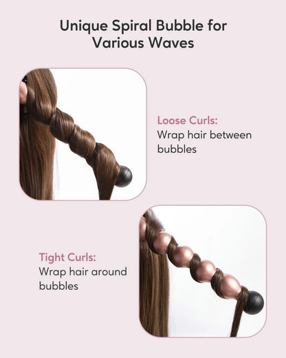 KIPOZI 5-in-1 Curling Iron Set Ceramic Hair Styler Hot Air Brush Dual Voltage