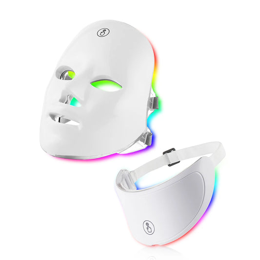 Rechargeable 7-Color LED Facial & Neck Beauty Massager – Skin Rejuvenation & Toning Device