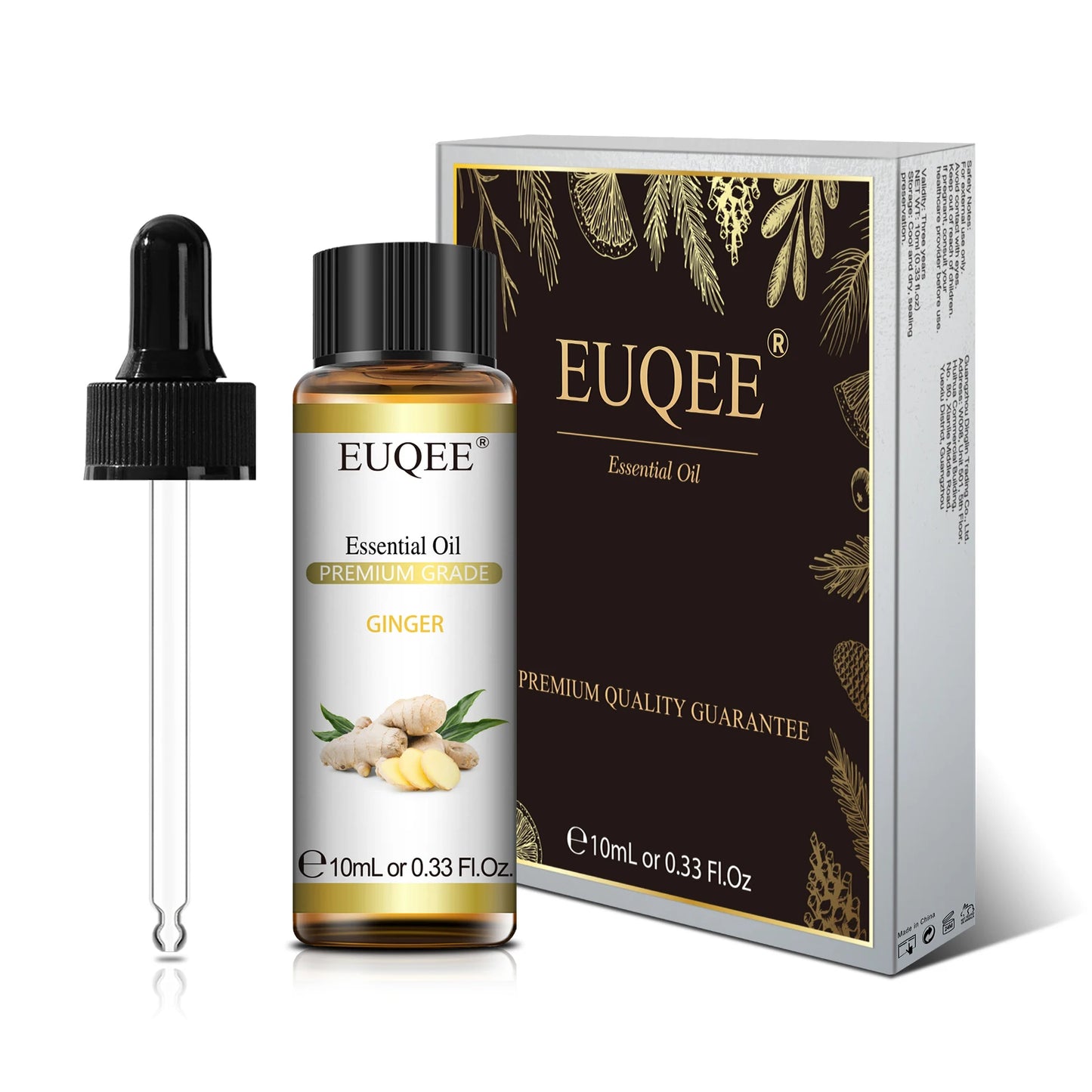 EUQEE 10ml Natural Plant Essential Oil with Dropper – Pure Lavender, Jasmine, Eucalyptus, Vanilla Oils for Diffuser, Humidifier, Aromatherapy