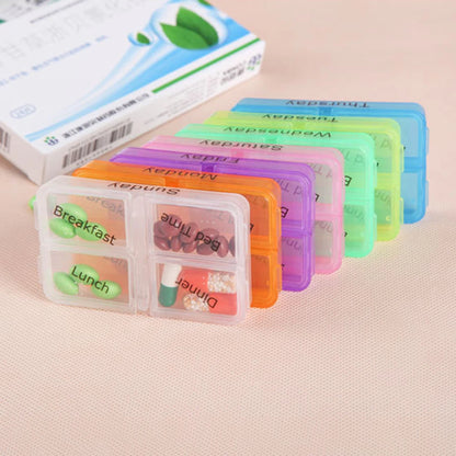 28-Compartment Medicine Box Organizer – Drawer-Style Pill Storage Case, Plastic Home Health Care Organizer