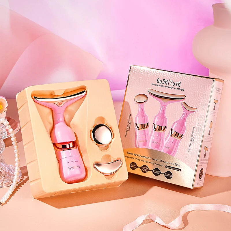 3-in-1 Facial Beauty Massager – Skin Toning Tool for Face, Neck & Eyes