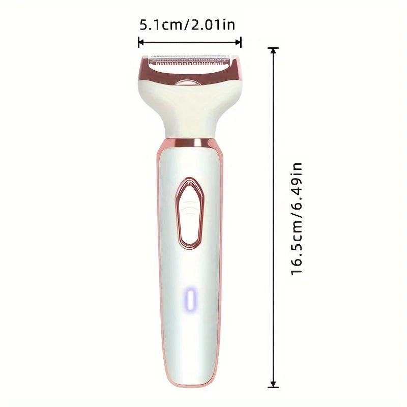4-in-1 Rechargeable Electric Shaver for Women – Body, Bikini, Underarm, Face & Eyebrow Trimmer, Portable Hair Removal Razor