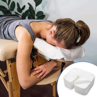 100PCS Disposable Massage Face Cradle Covers Spa Salon Non-Woven Headrest Cushion Sheets