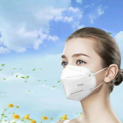 20/40/60 Pcs 5-Layer KN95 Face Masks – Black & White, Breathable Dustproof Protective Masks**