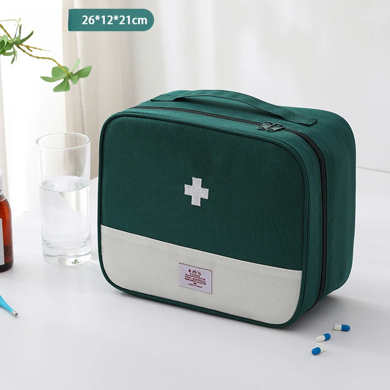 Portable Travel Medicine Storage Bag First Aid Organizer Large Capacity Oxford Case