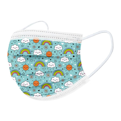 50PCS Kids Disposable Face Masks – 3-Ply Breathable Protective Masks with Soft Ear Loops | Comfortable & Safe for Sensitive Skin