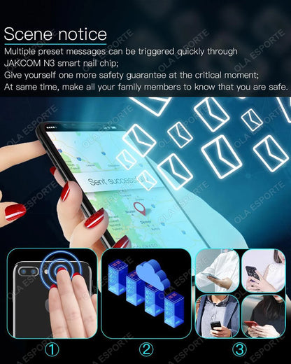 NFC Smart Nail Chip Tag for Android iPhone Virtual Call SOS Contact Waterproof