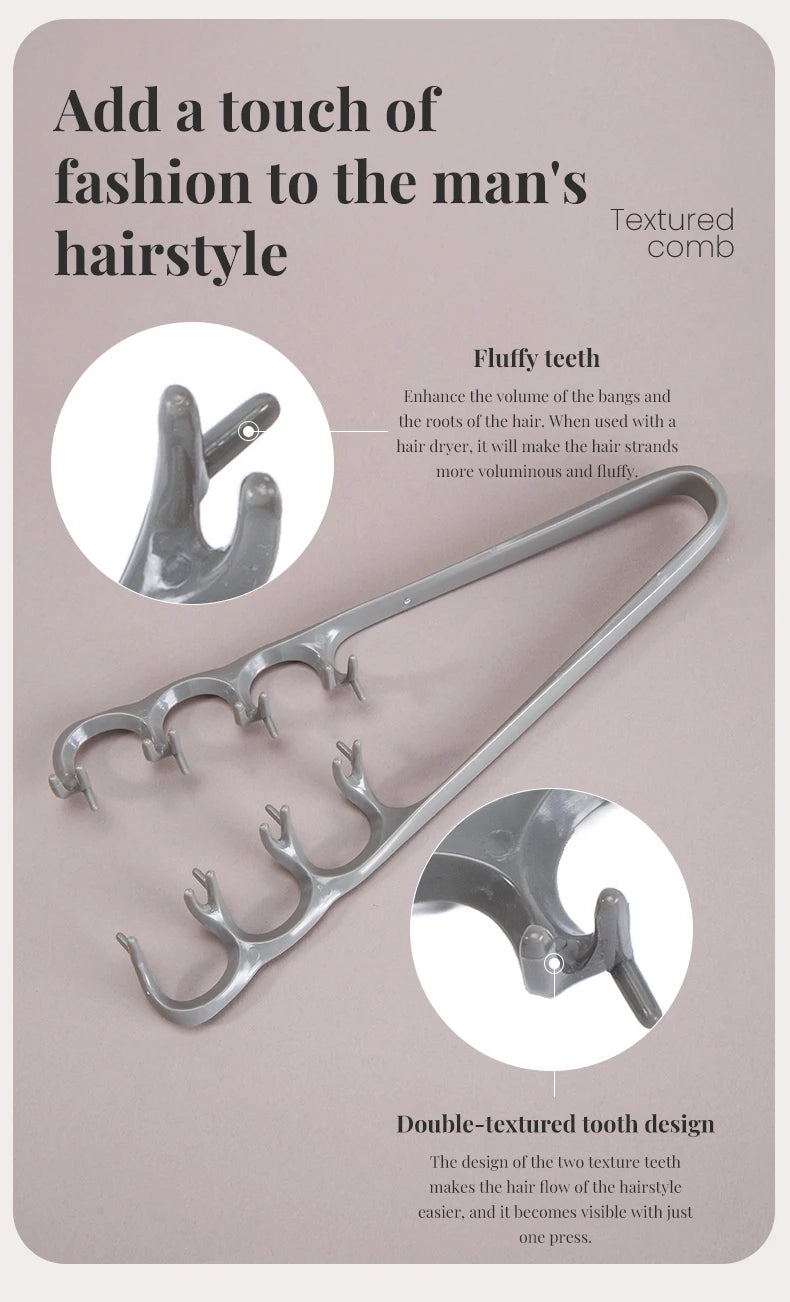 Wide Tooth Volumizing Hair Comb for Men – Detangling Styling Comb for Curly, Wavy & All Hair Types