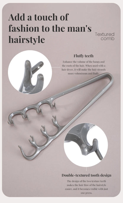 Wide Tooth Volumizing Hair Comb for Men – Detangling Styling Comb for Curly, Wavy & All Hair Types