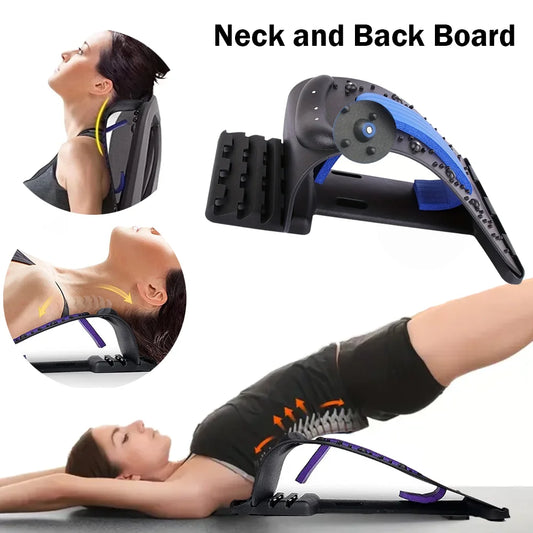 Adjustable Back Stretcher & Lumbar Support Device – Multi-Level Spine Board for Lower & Upper Back Pain Relief, Stretching & Massage